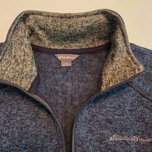 Eddie Bauer Men’s 1/4-Zip Long Sleeve Pullover, Large, Navy Heather